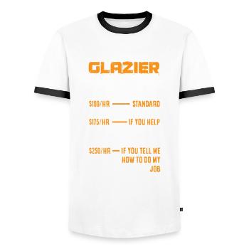 Glaser Geschenk - Männer Kontrast-T-Shirt - Weiß/Schwarz - Vorne - AI Model Female 172 light (172cm) & AI Model Male 178 dark (178cm)