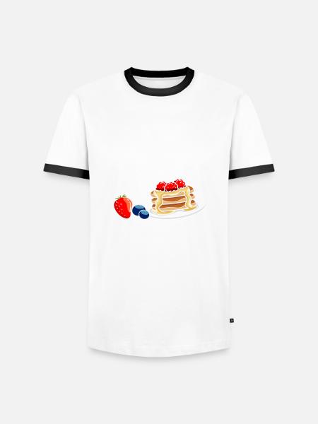 Funny Pancake Lover Gift - Men's Ringer Shirt - white/black