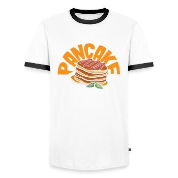 Funny Pancake Lover Gift - Men's Ringer Shirt - white/black - Front - AI Model Female 172 light (172cm) & AI Model Male 178 dark (178cm)