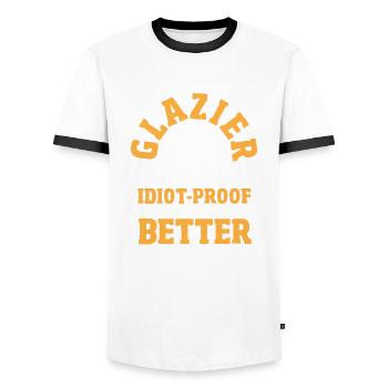 Glaser Geschenk - Männer Kontrast-T-Shirt - Weiß/Schwarz - Vorne - AI Model Female 172 light (172cm) & AI Model Male 178 dark (178cm)