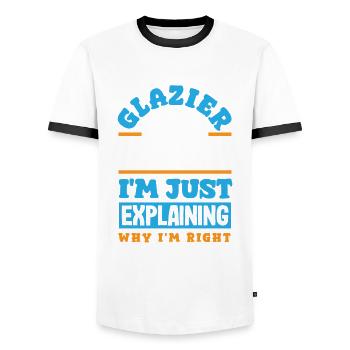Glaser Geschenk - Männer Kontrast-T-Shirt - Weiß/Schwarz - Vorne - AI Model Female 172 light (172cm) & AI Model Male 178 dark (178cm)