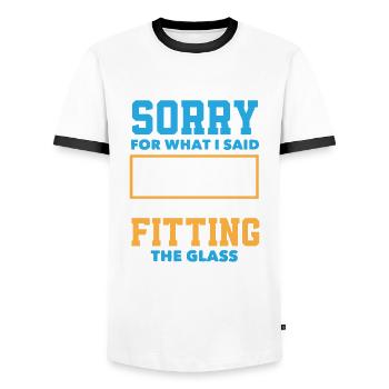 Glaser Geschenk - Männer Kontrast-T-Shirt - Weiß/Schwarz - Vorne - AI Model Female 172 light (172cm) & AI Model Male 178 dark (178cm)