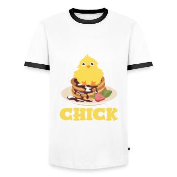 Cadeau drôle d’amateur de crêpes - T-shirt contrasté Homme - blanc/noir - Devant - AI Model Female 172 light (172cm) & AI Model Male 178 dark (178cm)