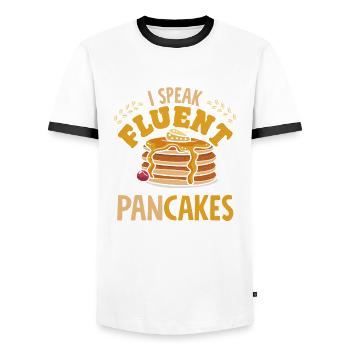 Cadeau drôle d’amateur de crêpes - T-shirt contrasté Homme - blanc/noir - Devant - AI Model Female 172 light (172cm) & AI Model Male 178 dark (178cm)