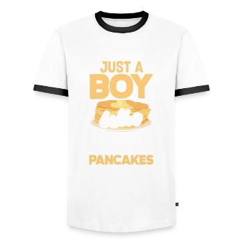 Funny Pancake Lover Gift - Men's Ringer Shirt - white/black - Front - AI Model Female 172 light (172cm) & AI Model Male 178 dark (178cm)