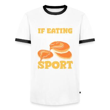 Cadeau drôle d’amateur de crêpes - T-shirt contrasté Homme - blanc/noir - Devant - AI Model Female 172 light (172cm) & AI Model Male 178 dark (178cm)