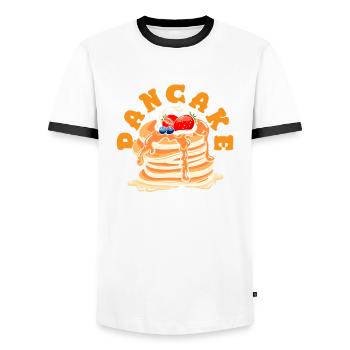 Cadeau drôle d’amateur de crêpes - T-shirt contrasté Homme - blanc/noir - Devant - AI Model Female 172 light (172cm) & AI Model Male 178 dark (178cm)