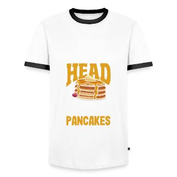 Cadeau drôle d’amateur de crêpes - T-shirt contrasté Homme - blanc/noir - Devant - AI Model Female 172 light (172cm) & AI Model Male 178 dark (178cm)