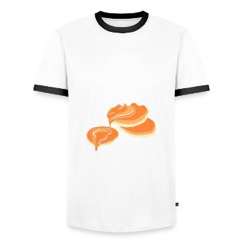 Funny Pancake Lover Gift - Men's Ringer Shirt - white/black - Front - AI Model Female 172 light (172cm) & AI Model Male 178 dark (178cm)