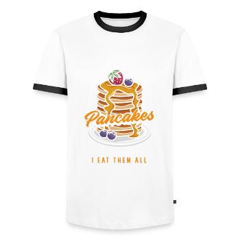 Cadeau drôle d’amateur de crêpes - T-shirt contrasté Homme - blanc/noir - Devant - AI Model Female 172 light (172cm) & AI Model Male 178 dark (178cm)
