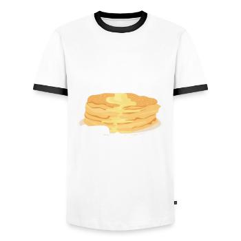 Cadeau drôle d’amateur de crêpes - T-shirt contrasté Homme - blanc/noir - Devant - AI Model Female 172 light (172cm) & AI Model Male 178 dark (178cm)