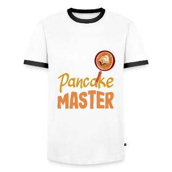Funny Pancake Lover Gift - Men's Ringer Shirt - white/black - Front - AI Model Female 172 light (172cm) & AI Model Male 178 dark (178cm)