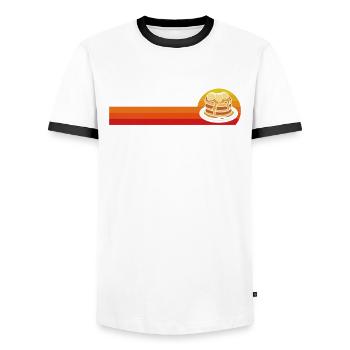 Funny Pancake Lover Gift - Men's Ringer Shirt - white/black - Front - AI Model Female 172 light (172cm) & AI Model Male 178 dark (178cm)