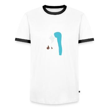 Pilates L’humour en pensée - T-shirt contrasté Homme - blanc/noir - Devant - AI Model Female 172 light (172cm) & AI Model Male 178 dark (178cm)