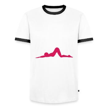 Ne me laissez pas exprimer mon professeur de Pilates - T-shirt contrasté Homme - blanc/noir - Devant - AI Model Female 172 light (172cm) & AI Model Male 178 dark (178cm)