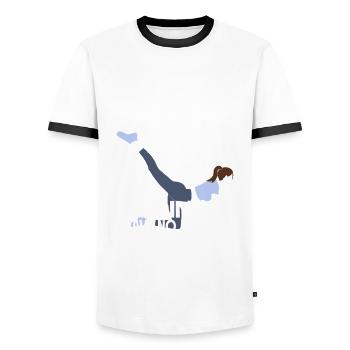 A day without Pilates is like no plan - Men's Ringer Shirt - white/black - Front - AI Model Female 172 light (172cm) & AI Model Male 178 dark (178cm)