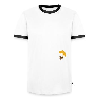 Pilates Hair Don't Care Motif - T-shirt contrasté Homme - blanc/noir - Devant - AI Model Female 172 light (172cm) & AI Model Male 178 dark (178cm)