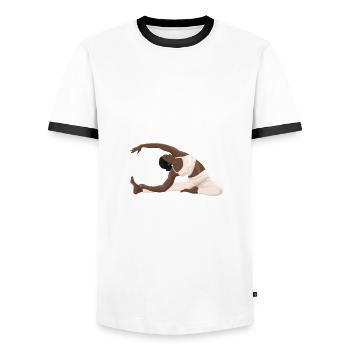 Cadeau Pilates drôle - T-shirt contrasté Homme - blanc/noir - Devant - AI Model Female 172 light (172cm) & AI Model Male 178 dark (178cm)
