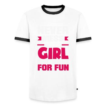 Lancer du disque Athlète Cadeau d’athlète - T-shirt contrasté Homme - blanc/noir - Devant - AI Model Female 172 light (172cm) & AI Model Male 178 dark (178cm)