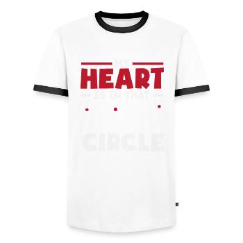 Lancer du disque Athlète Cadeau d’athlète - T-shirt contrasté Homme - blanc/noir - Devant - AI Model Female 172 light (172cm) & AI Model Male 178 dark (178cm)