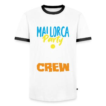 Mallorca Party Crew Mallorca Urlaub - Männer Kontrast-T-Shirt - Weiß/Schwarz - Vorne - AI Model Female 172 light (172cm) & AI Model Male 178 dark (178cm)