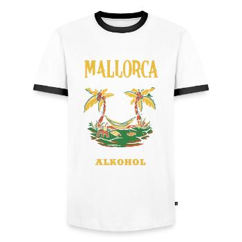 Mallorca Party Crew Mallorca Urlaub - Männer Kontrast-T-Shirt - Weiß/Schwarz - Vorne - AI Model Female 172 light (172cm) & AI Model Male 178 dark (178cm)