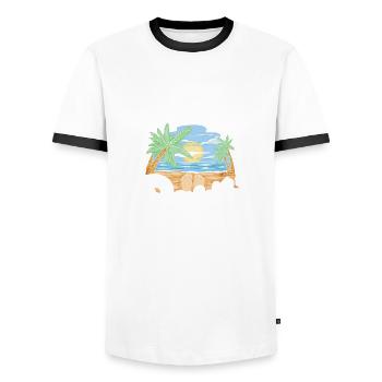Mallorca Party Crew Mallorca Urlaub - Männer Kontrast-T-Shirt - Weiß/Schwarz - Vorne - AI Model Female 172 light (172cm) & AI Model Male 178 dark (178cm)