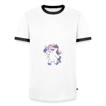 Mallorca Party Crew Mallorca Urlaub - Männer Kontrast-T-Shirt - Weiß/Schwarz - Vorne - AI Model Female 172 light (172cm) & AI Model Male 178 dark (178cm)