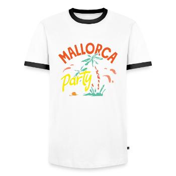 Mallorca Party Crew Mallorca Urlaub - Männer Kontrast-T-Shirt - Weiß/Schwarz - Vorne - AI Model Female 172 light (172cm) & AI Model Male 178 dark (178cm)