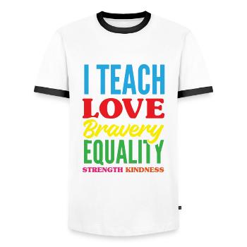 Lustiges Lehrer Lehrerinnen Geschenk - Männer Kontrast-T-Shirt - Weiß/Schwarz - Vorne - AI Model Female 172 light (172cm) & AI Model Male 178 dark (178cm)
