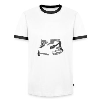 Peru Peruvian Gift - Men's Ringer Shirt - white/black - Front - AI Model Female 172 light (172cm) & AI Model Male 178 dark (178cm)