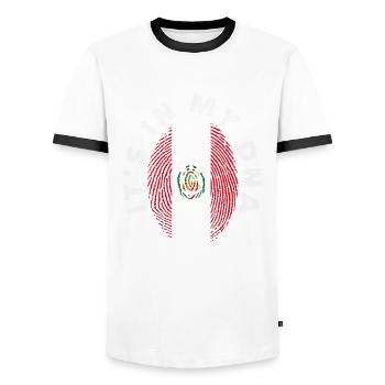 Peru Peruvian Gift - Men's Ringer Shirt - white/black - Front - AI Model Female 172 light (172cm) & AI Model Male 178 dark (178cm)