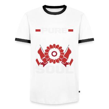Peru Peruvian Gift - Men's Ringer Shirt - white/black - Front - AI Model Female 172 light (172cm) & AI Model Male 178 dark (178cm)