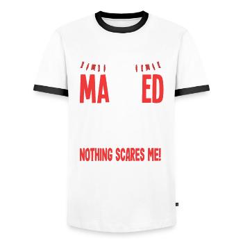Pérou Cadeau péruvien - T-shirt contrasté Homme - blanc/noir - Devant - AI Model Female 172 light (172cm) & AI Model Male 178 dark (178cm)