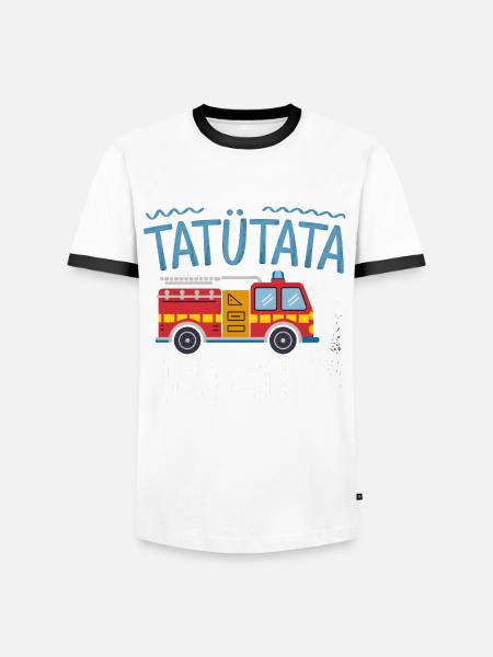 Tatütata Fire Brigade 4th Birthday - Men's Ringer Shirt - white/black
