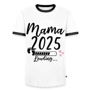 Mama 2025 Loading - Männer Kontrast-T-Shirt - Weiß/Schwarz - Vorne - AI Model Female 172 light (172cm) & AI Model Male 178 dark (178cm)