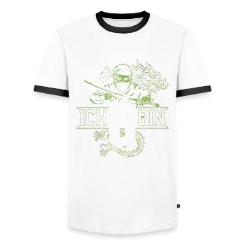 Ich Bin 6 Ninja Geburtstagsshirt - Männer Kontrast-T-Shirt - Weiß/Schwarz - Vorne - AI Model Female 172 light (172cm) & AI Model Male 178 dark (178cm)