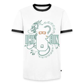 Ich Bin 6 Ninja Geburtstagsshirt - Männer Kontrast-T-Shirt - Weiß/Schwarz - Vorne - AI Model Female 172 light (172cm) & AI Model Male 178 dark (178cm)