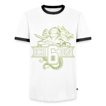 Ich Bin 6 Ninja Geburtstagsshirt - Männer Kontrast-T-Shirt - Weiß/Schwarz - Vorne - AI Model Female 172 light (172cm) & AI Model Male 178 dark (178cm)