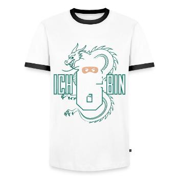 Ich Bin 6 Ninja Geburtstagsshirt - Männer Kontrast-T-Shirt - Weiß/Schwarz - Vorne - AI Model Female 172 light (172cm) & AI Model Male 178 dark (178cm)