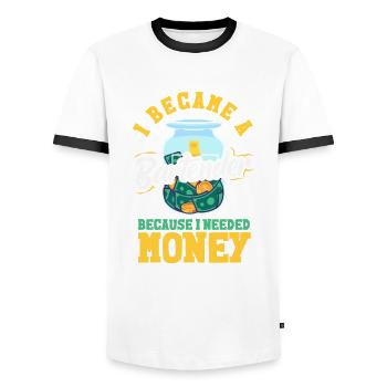 Funny Bartender Saying Bartender Gift - Men's Ringer Shirt - white/black - Front - AI Model Female 172 light (172cm) & AI Model Male 178 dark (178cm)