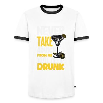 Funny Bartender Saying Bartender Gift - Men's Ringer Shirt - white/black - Front - AI Model Female 172 light (172cm) & AI Model Male 178 dark (178cm)