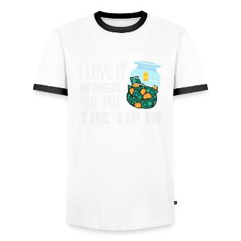 Lustiger Barkeeper Spruch Barkeeper Geschenk - Männer Kontrast-T-Shirt - Weiß/Schwarz - Vorne - AI Model Female 172 light (172cm) & AI Model Male 178 dark (178cm)