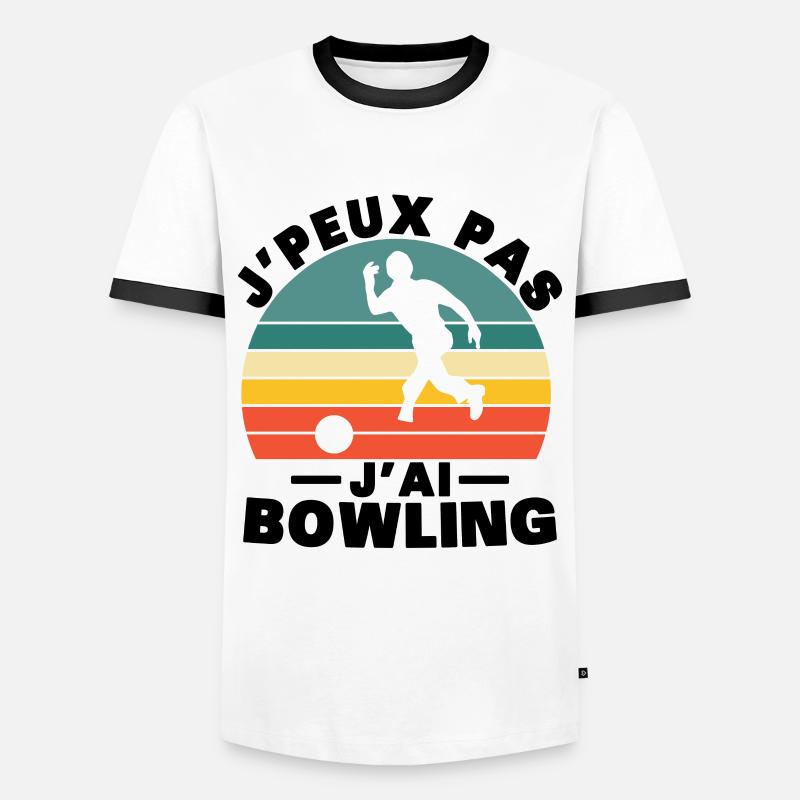 I can't I bowling - Men's Ringer Shirt - white/black