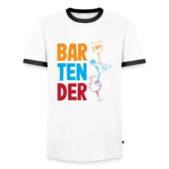 Lustiger Barkeeper Spruch Barkeeper Geschenk - Männer Kontrast-T-Shirt - Weiß/Schwarz - Vorne - AI Model Female 172 light (172cm) & AI Model Male 178 dark (178cm)