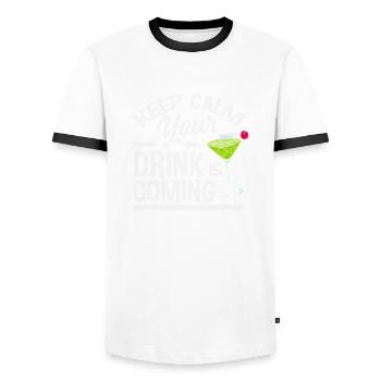 Lustiger Barkeeper Spruch Barkeeper Geschenk - Männer Kontrast-T-Shirt - Weiß/Schwarz - Vorne - AI Model Female 172 light (172cm) & AI Model Male 178 dark (178cm)