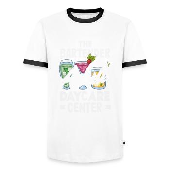 Lustiger Barkeeper Spruch Barkeeper Geschenk - Männer Kontrast-T-Shirt - Weiß/Schwarz - Vorne - AI Model Female 172 light (172cm) & AI Model Male 178 dark (178cm)
