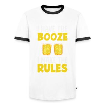 Funny Bartender Saying Bartender Gift - Men's Ringer Shirt - white/black - Front - AI Model Female 172 light (172cm) & AI Model Male 178 dark (178cm)