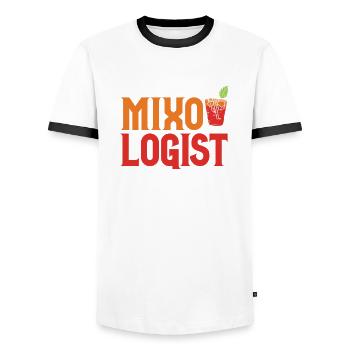Funny Bartender Saying Bartender Gift - Men's Ringer Shirt - white/black - Front - AI Model Female 172 light (172cm) & AI Model Male 178 dark (178cm)