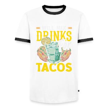 Funny Bartender Saying Bartender Gift - Men's Ringer Shirt - white/black - Front - AI Model Female 172 light (172cm) & AI Model Male 178 dark (178cm)